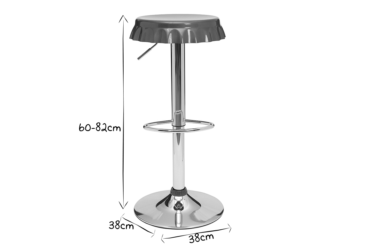 Lote de 2 taburetes de bar / cocina ajustables NEW CAPSULE - rojo oscuro