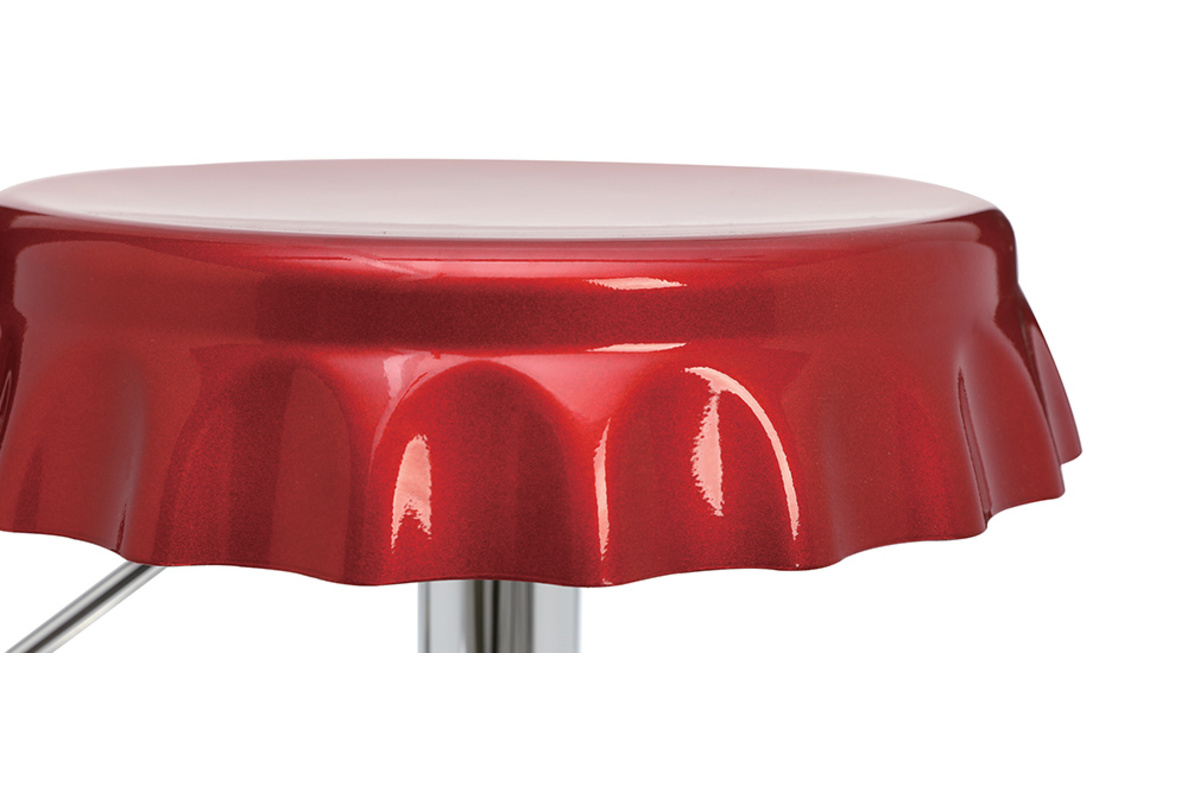 Lote de 2 taburetes de bar / cocina ajustables NEW CAPSULE - rojo oscuro