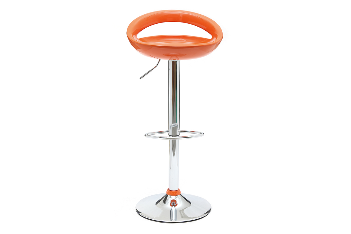 Lote de 2 taburetes de bar COMET color naranja