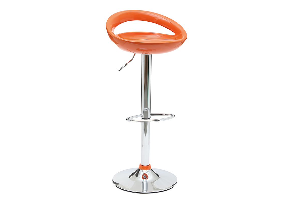 Lote de 2 taburetes de bar COMET color naranja