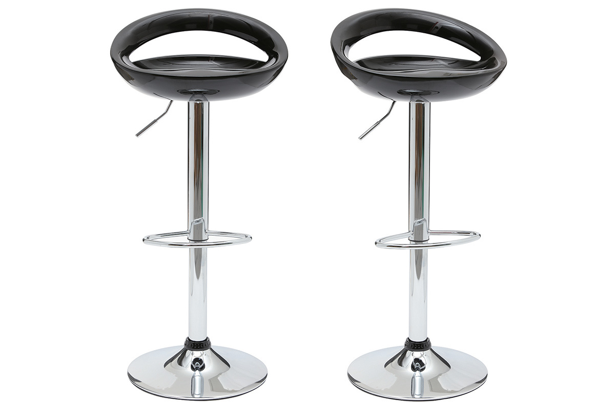 Lote de 2 taburetes de bar COMET color negro