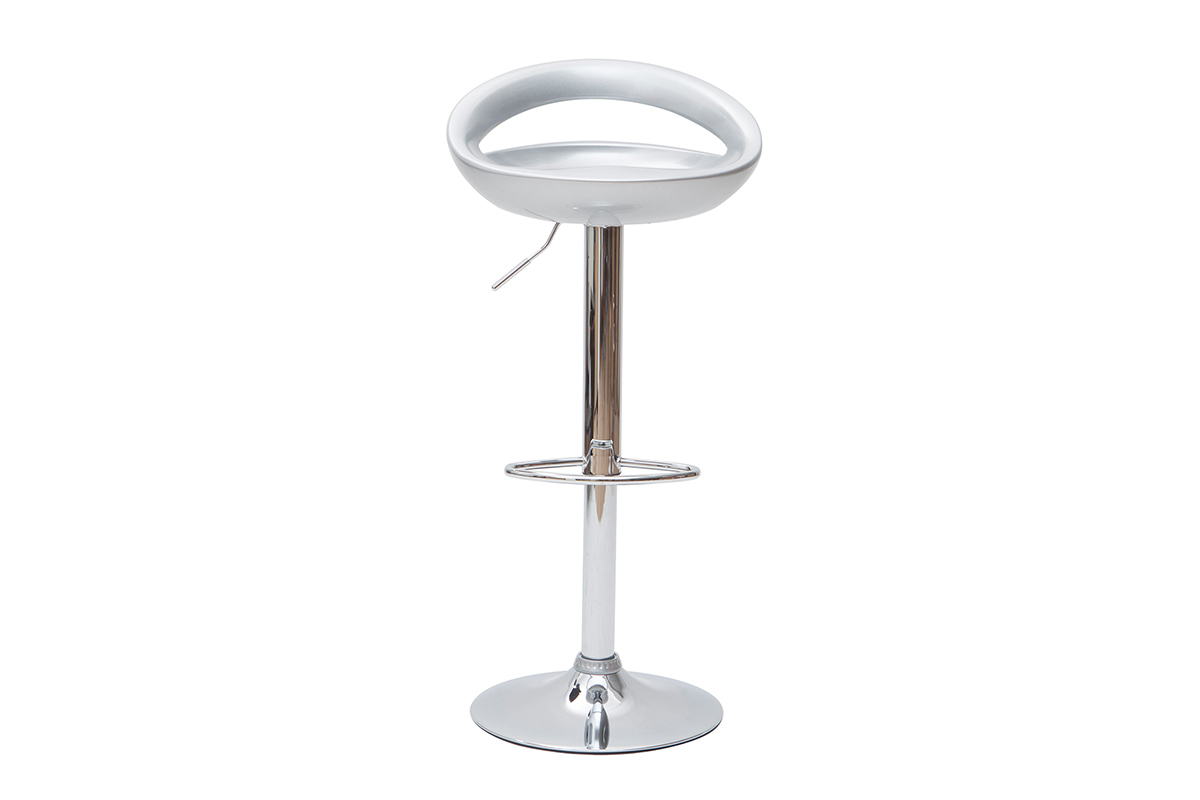 Lote de 2 taburetes de bar COMET color plata