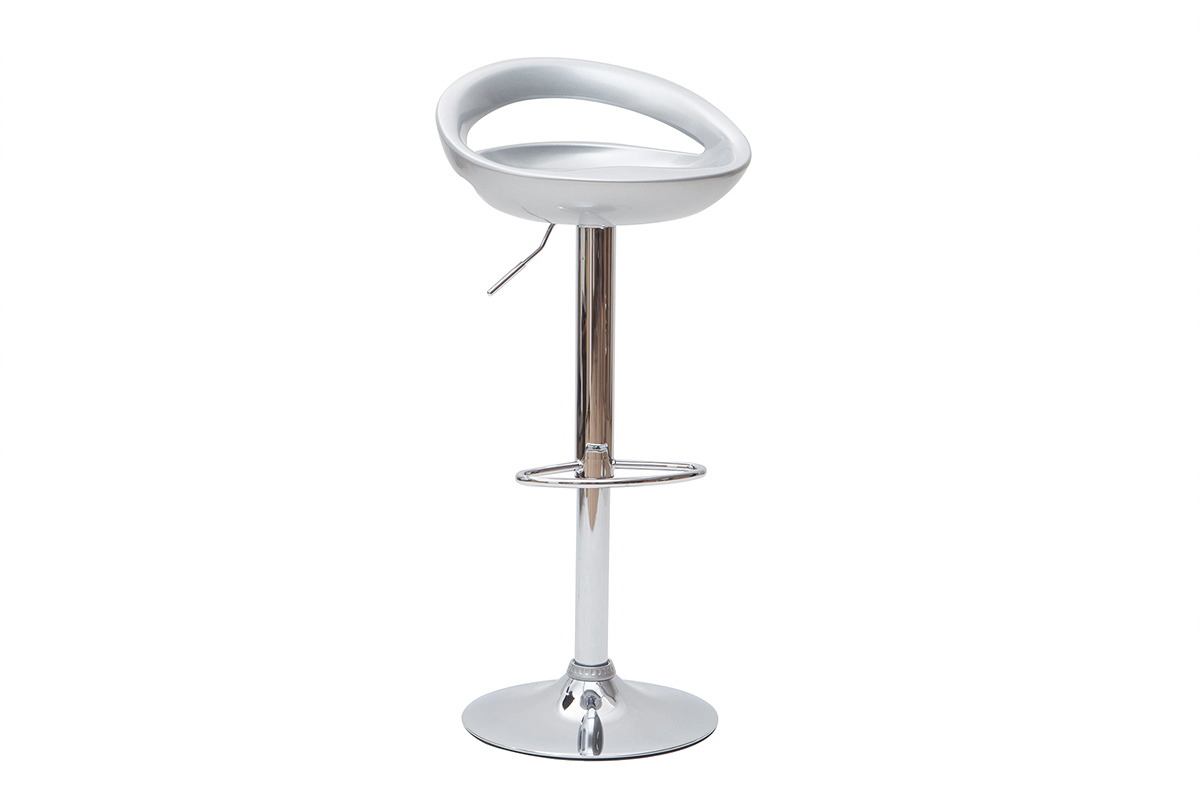 Lote de 2 taburetes de bar COMET color plata