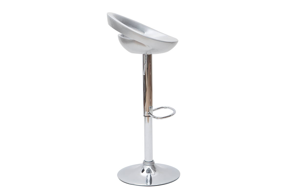 Lote de 2 taburetes de bar COMET color plata