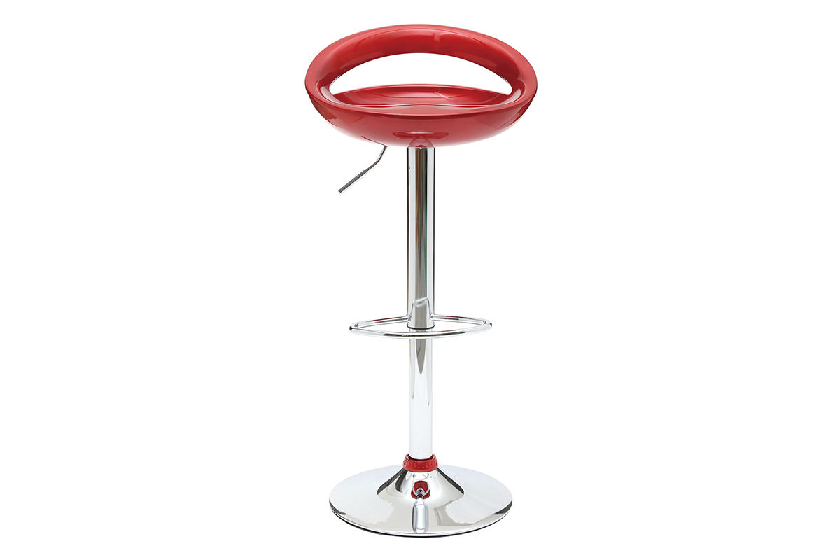 Lote de 2 taburetes de bar COMET color rojo burdeos