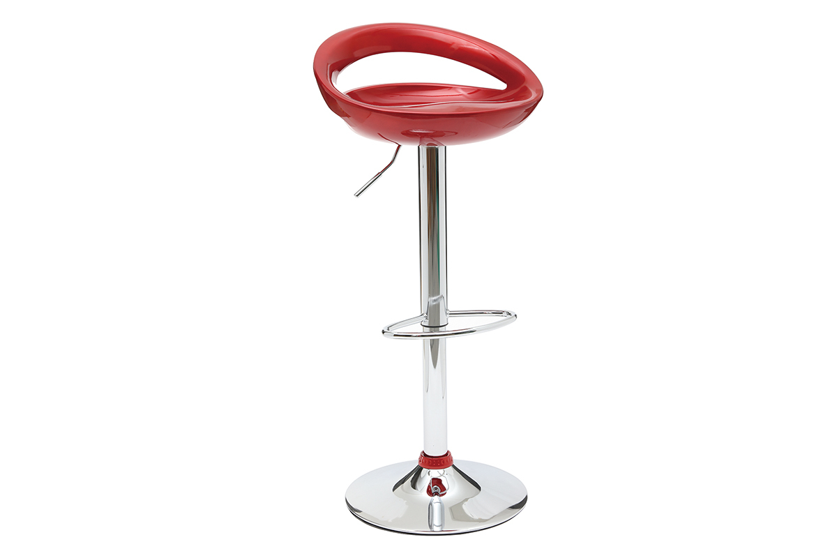 Lote de 2 taburetes de bar COMET color rojo burdeos