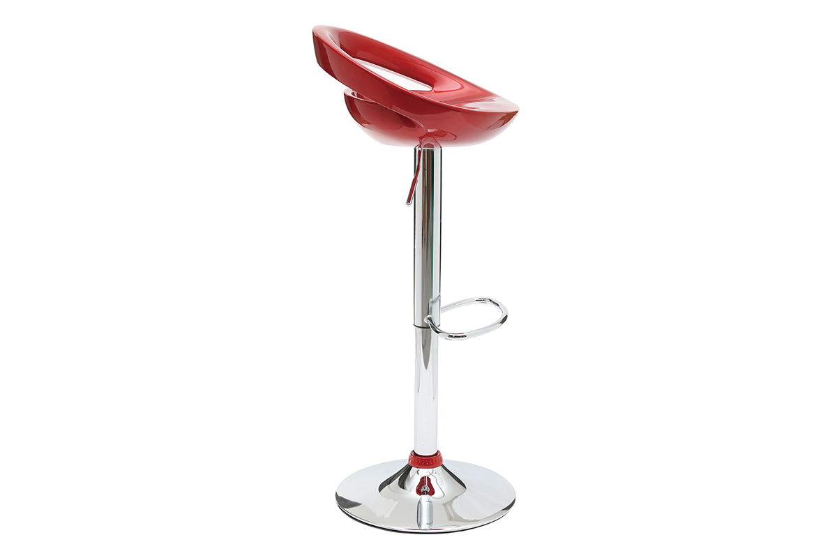 Lote de 2 taburetes de bar COMET color rojo burdeos