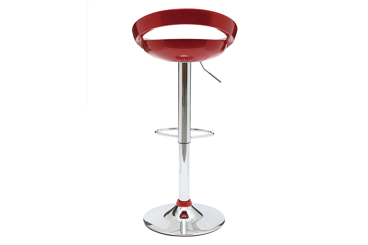 Lote de 2 taburetes de bar COMET color rojo burdeos