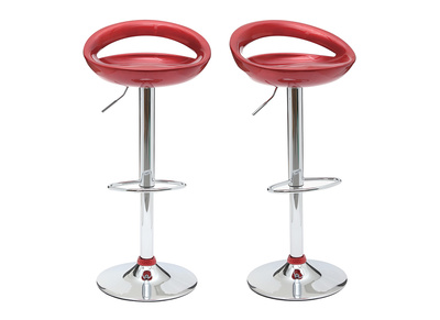 Lote de 2 taburetes de bar COMET color rojo burdeos - Lote de 2 taburetes de bar COMET color rojo burdeos