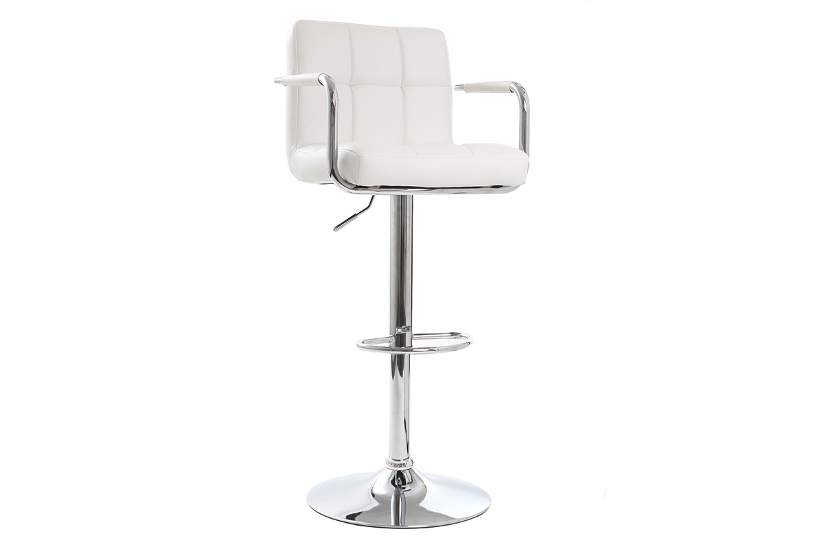 Lote de 2 taburetes de bar de diseo blancos WILLORD 