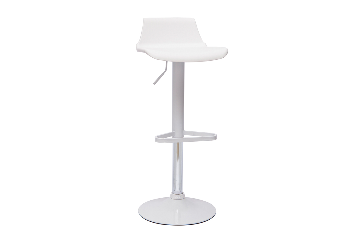 Lote de 2 taburetes de bar diseo blanco KRONOS