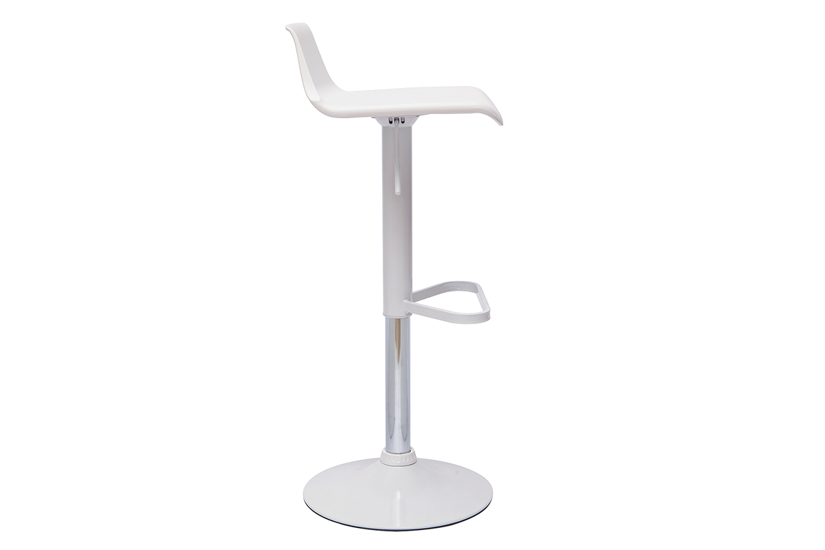 Lote de 2 taburetes de bar diseo blanco KRONOS