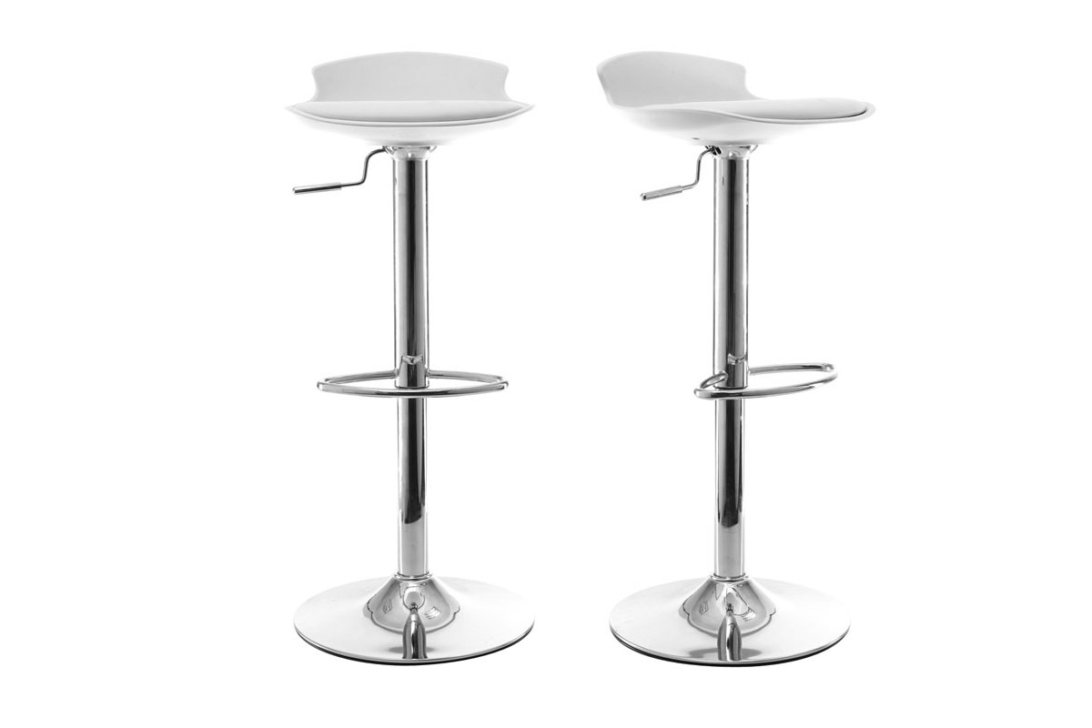 Lote de 2 taburetes de bar diseo blanco NOVA