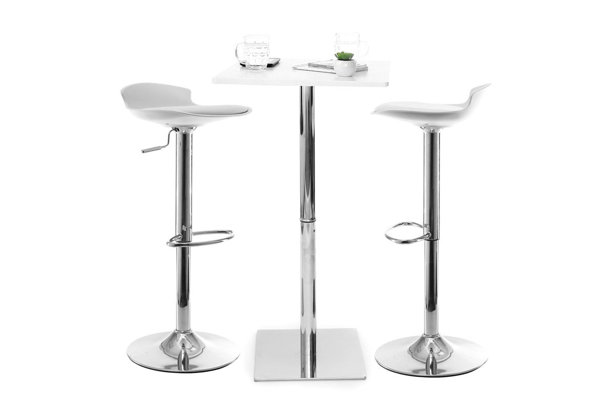 Lote de 2 taburetes de bar diseo blanco NOVA