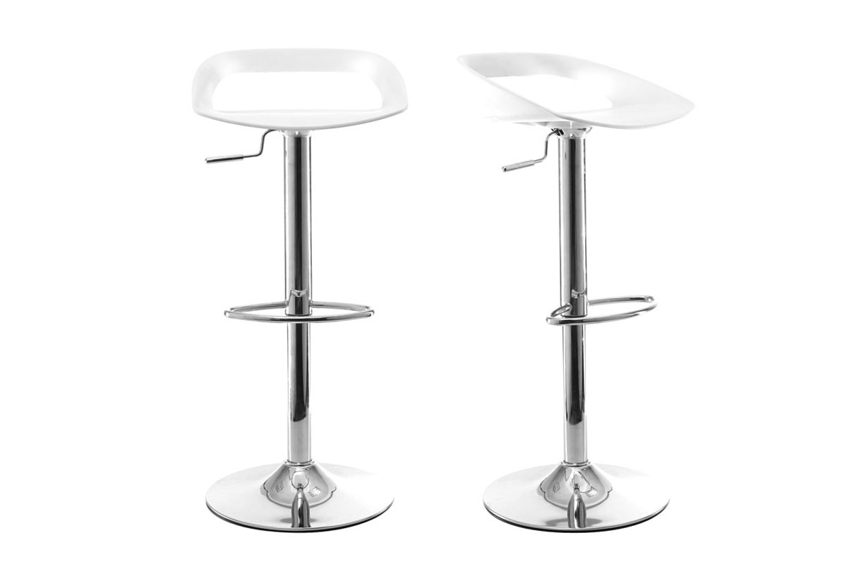 Lote de 2 taburetes de bar diseo blanco PHENIX