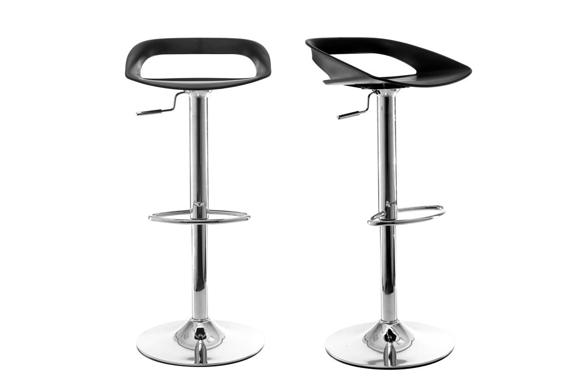 Lote de 2 taburetes de bar diseo negro PHENIX