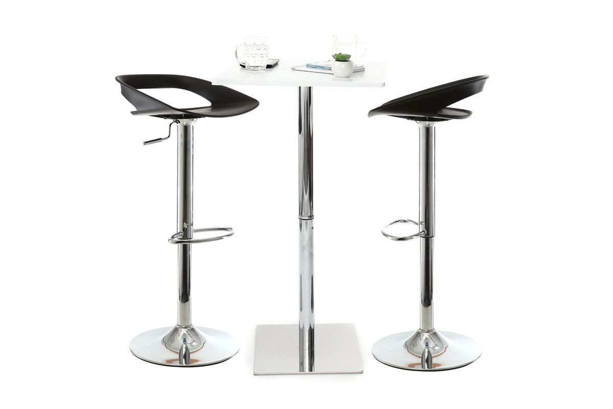 Lote de 2 taburetes de bar diseo negro PHENIX