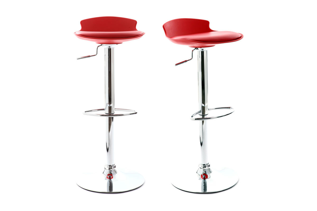Lote de 2 taburetes de bar diseo rojo NOVA
