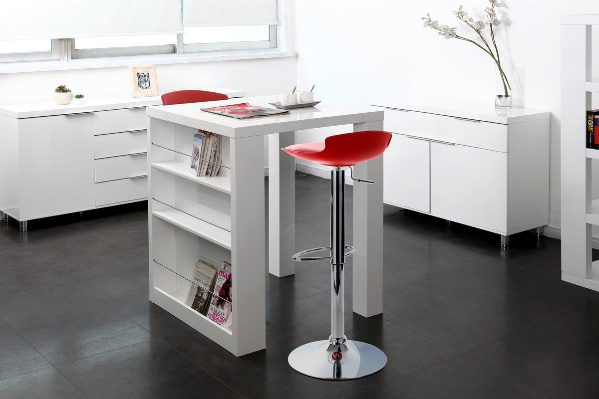 Lote de 2 taburetes de bar diseo rojo NOVA