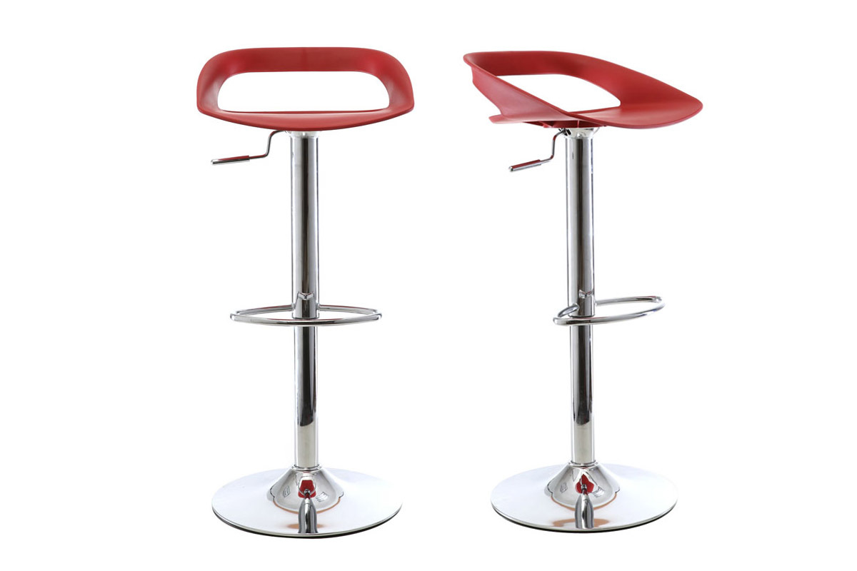 Lote de 2 taburetes de bar diseo rojo PHENIX