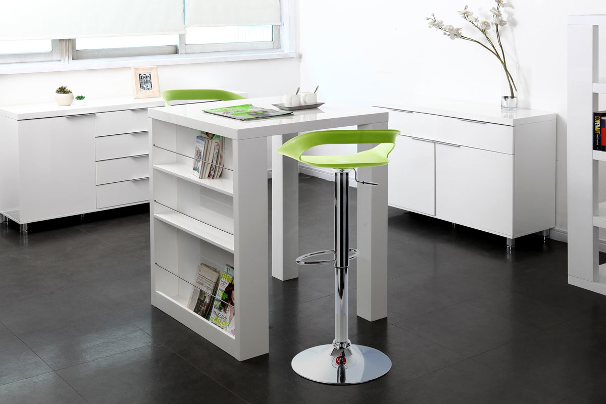 Lote de 2 taburetes de bar diseo verde PHENIX