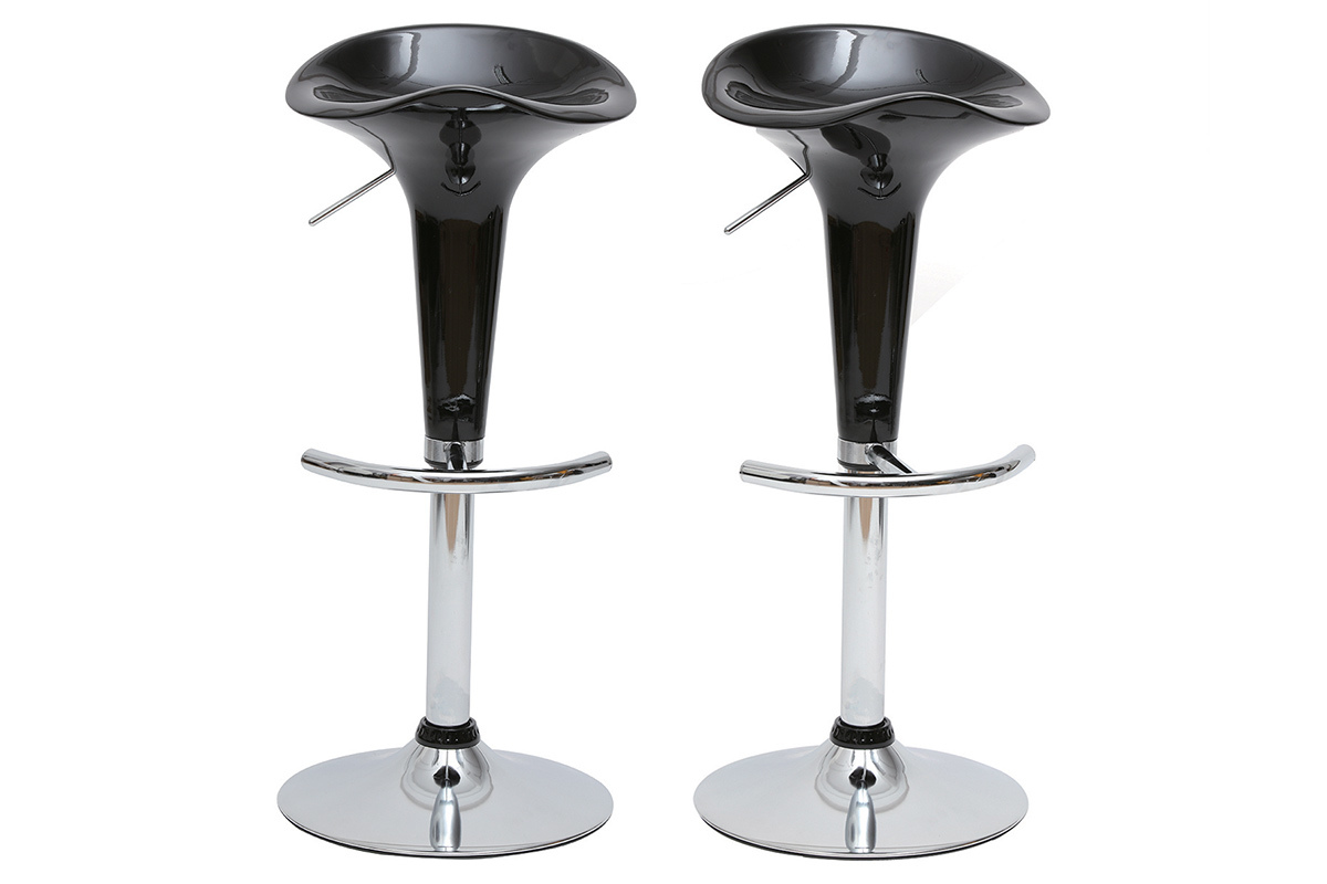 Lote de 2 taburetes de bar GALAXY color negro