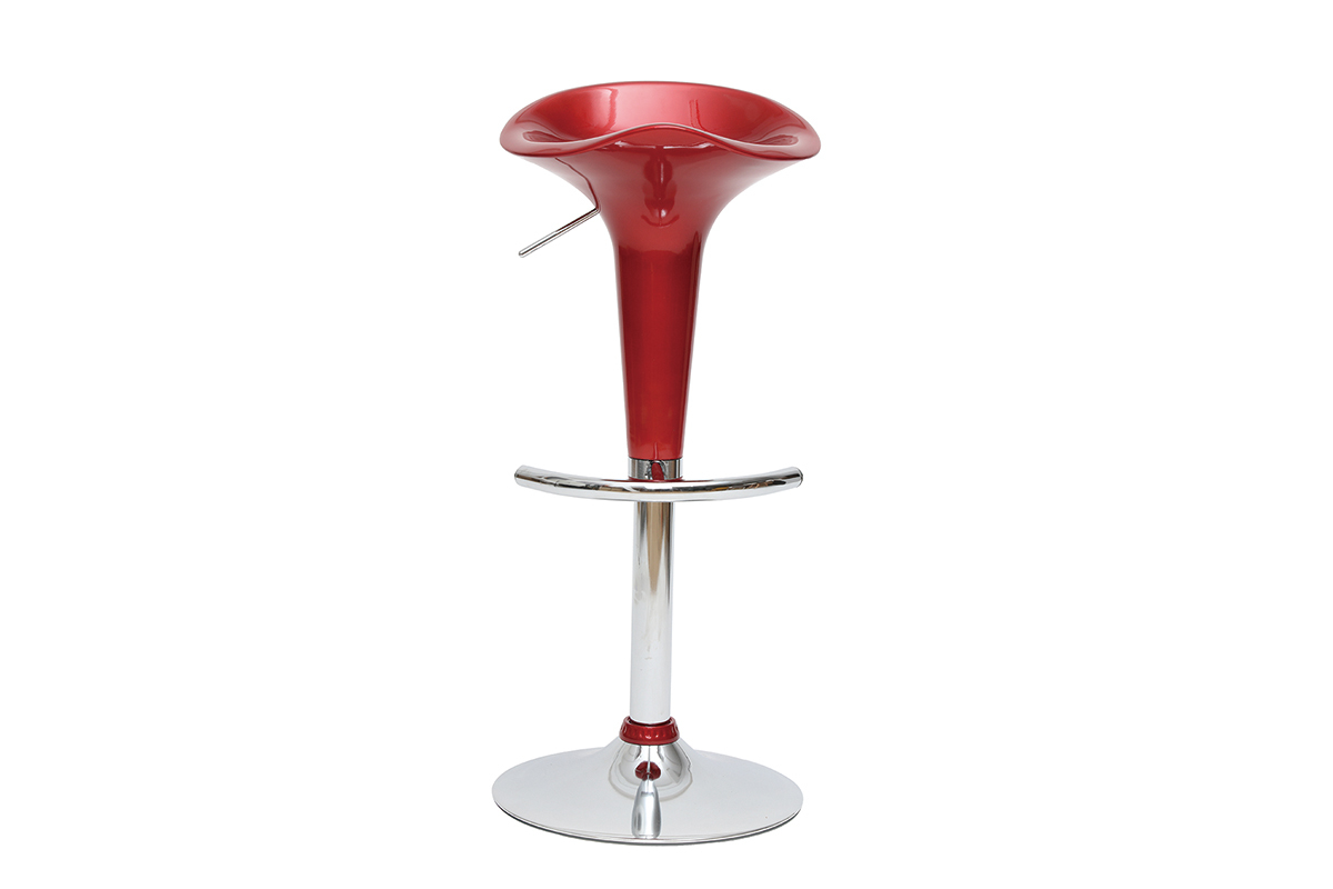 Lote de 2 taburetes de bar GALAXY color rojo burdeos