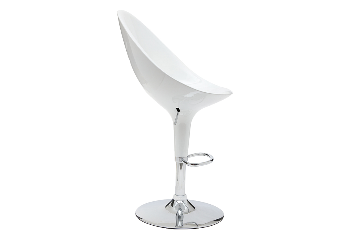Lote de 2 taburetes de bar HUEVO color blanco