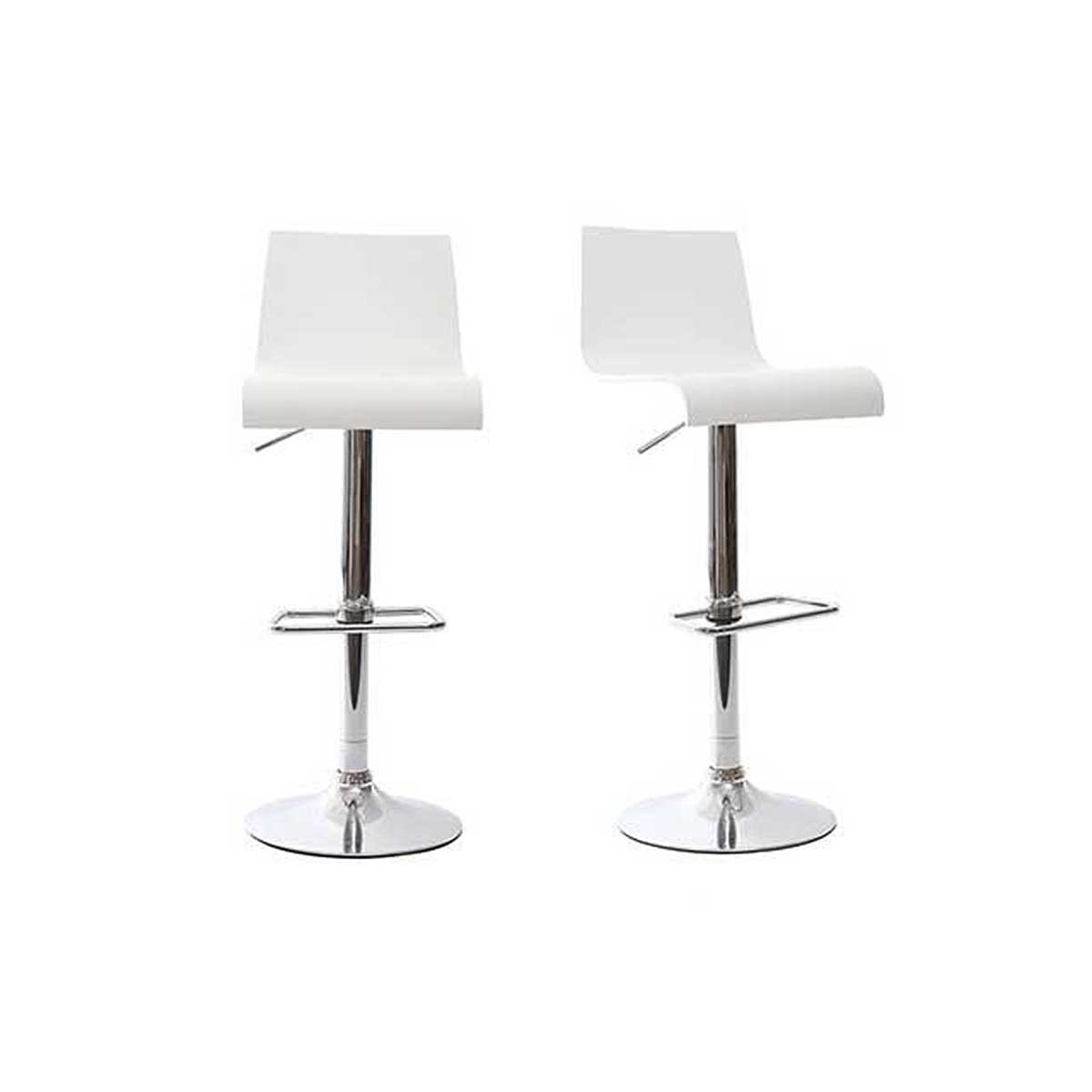 Lote de 2 taburetes de bar NEWSURF de color blanco