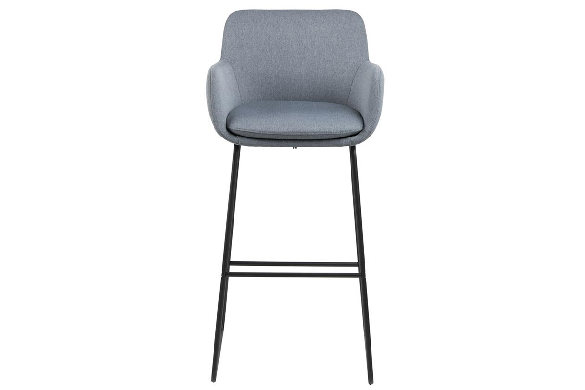 Lote de 2 taburetes de bar tejido gris claro A75cm AMICA
