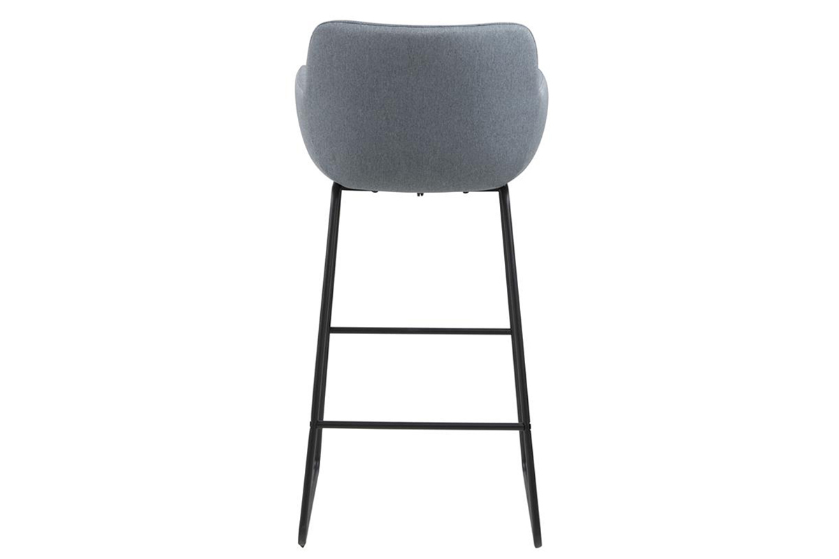 Lote de 2 taburetes de bar tejido gris claro A75cm AMICA
