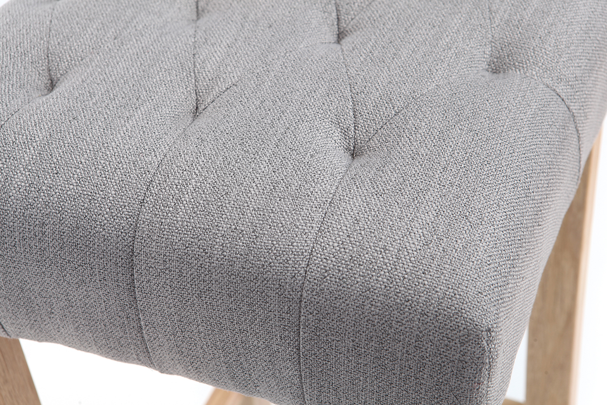 Lote de 2 taburetes de bar tejido gris claro A75cm RIVOLI