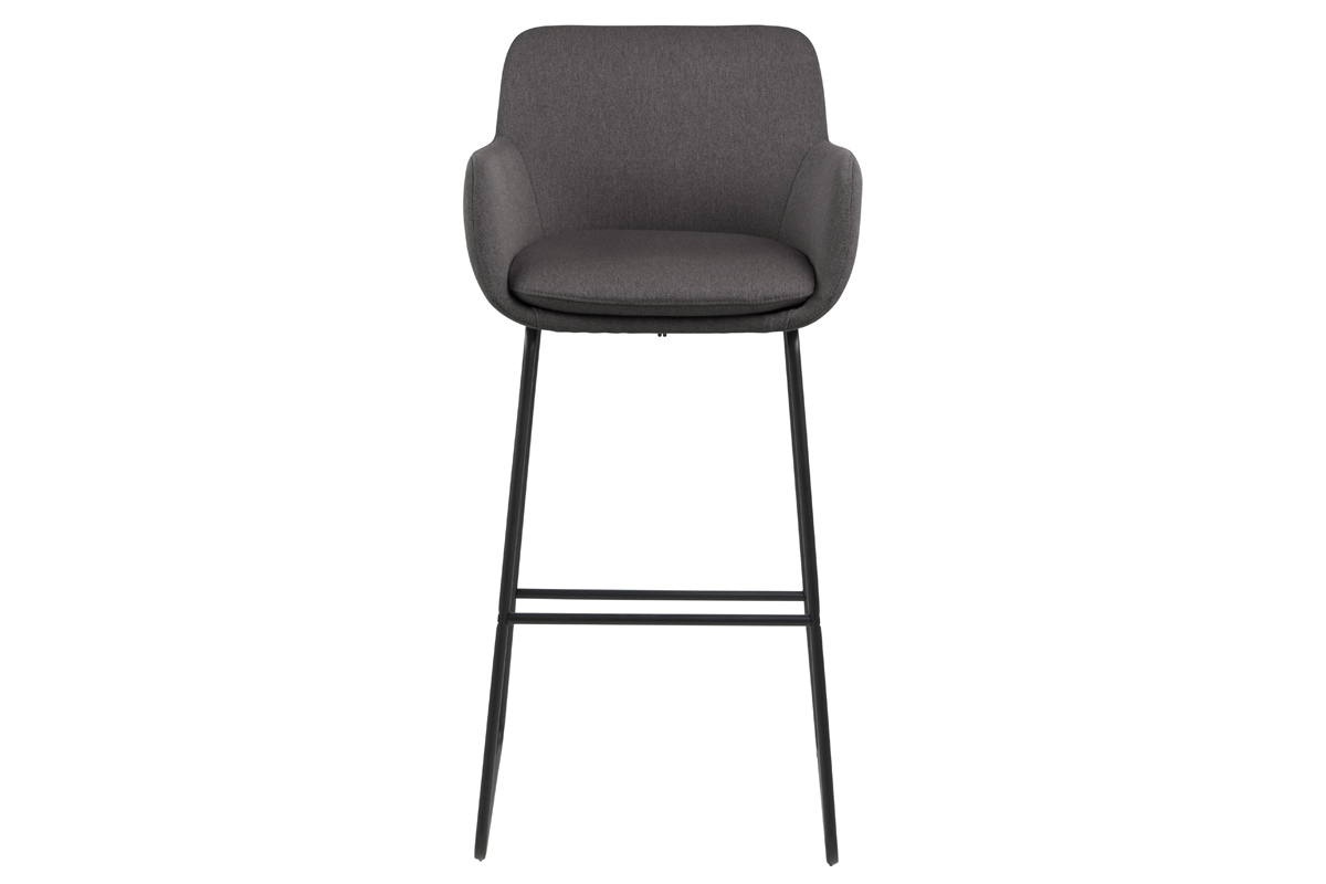 Lote de 2 taburetes de bar tejido gris oscuro A75cm AMICA