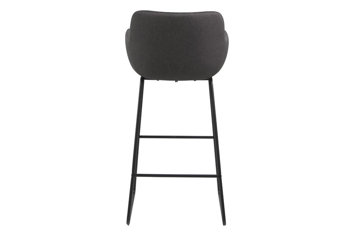 Lote de 2 taburetes de bar tejido gris oscuro A75cm AMICA