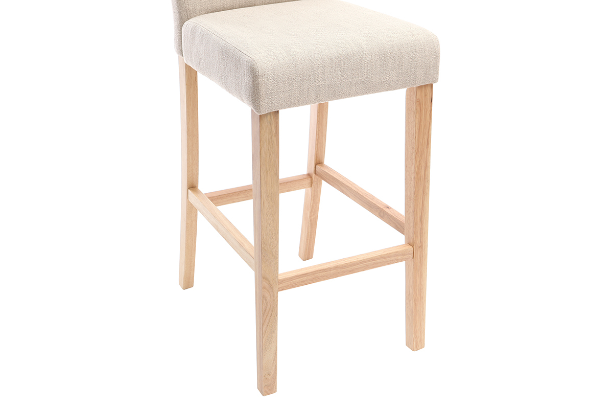 Lote de 2 taburetes de bar tejido natural A75cm EDGAR