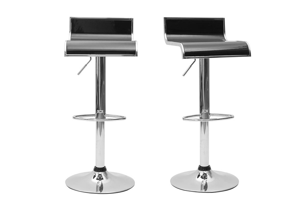 Lote de 2 taburetes de bar WAVES color negro