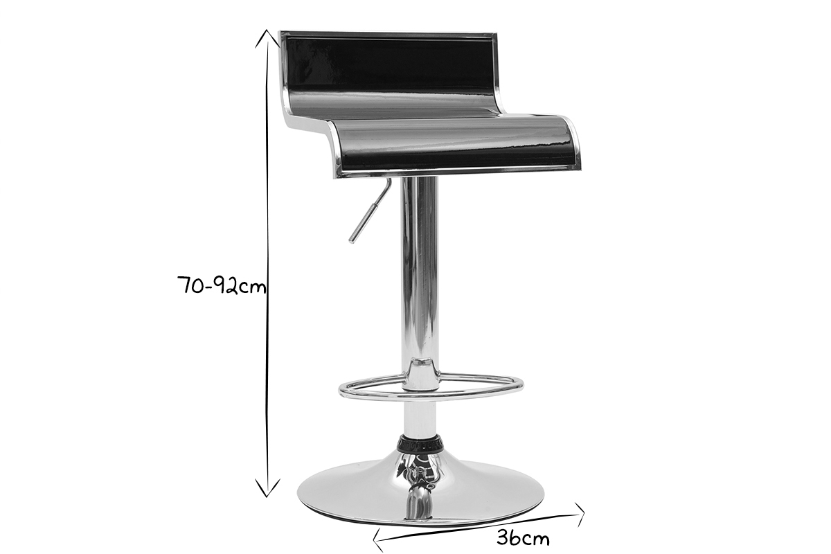 Lote de 2 taburetes de bar WAVES color negro