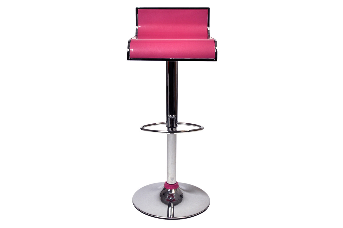 Lote de 2 taburetes de bar WAVES color rosa