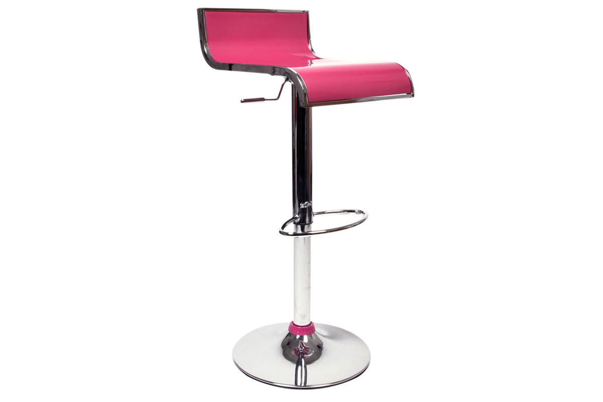Lote de 2 taburetes de bar WAVES color rosa