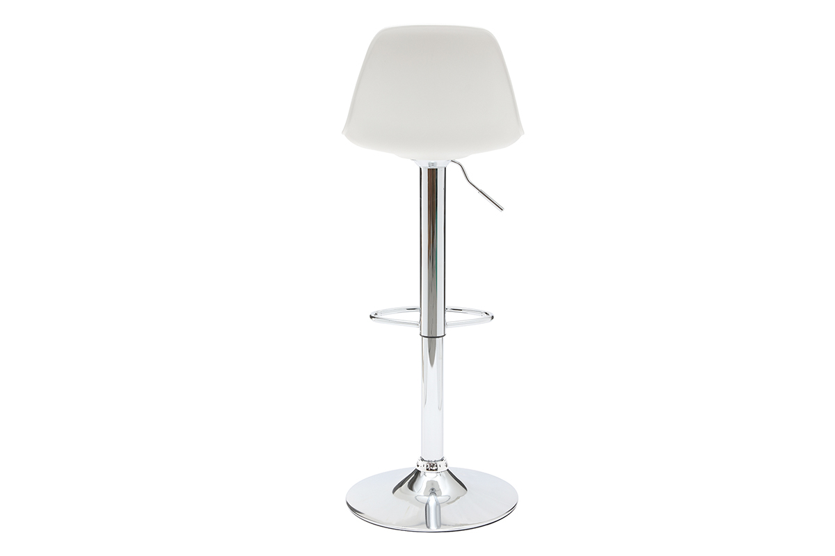 Lote de 2 taburetes de diseño blanco y negro STEEVY