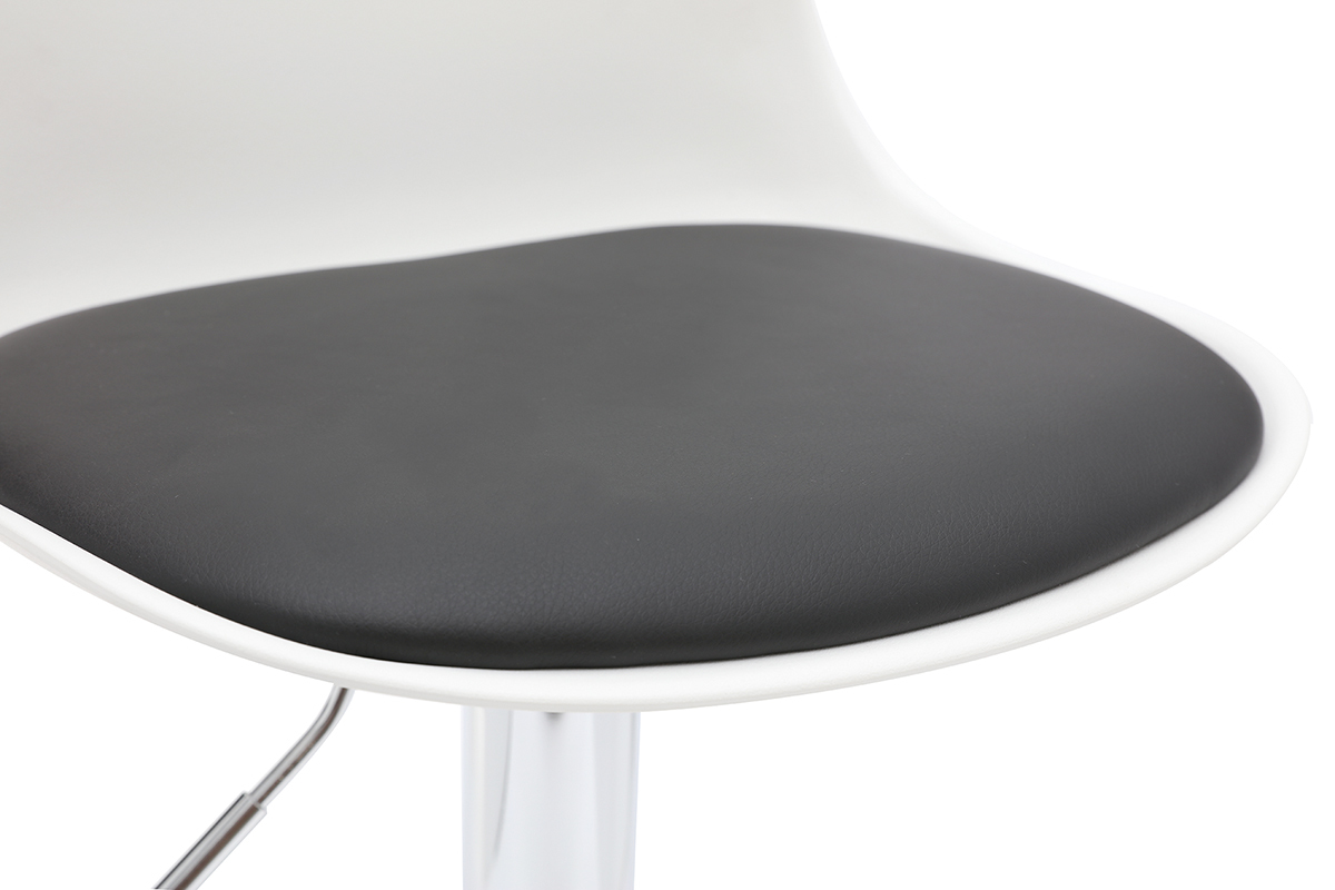 Lote de 2 taburetes de diseño blanco y negro STEEVY