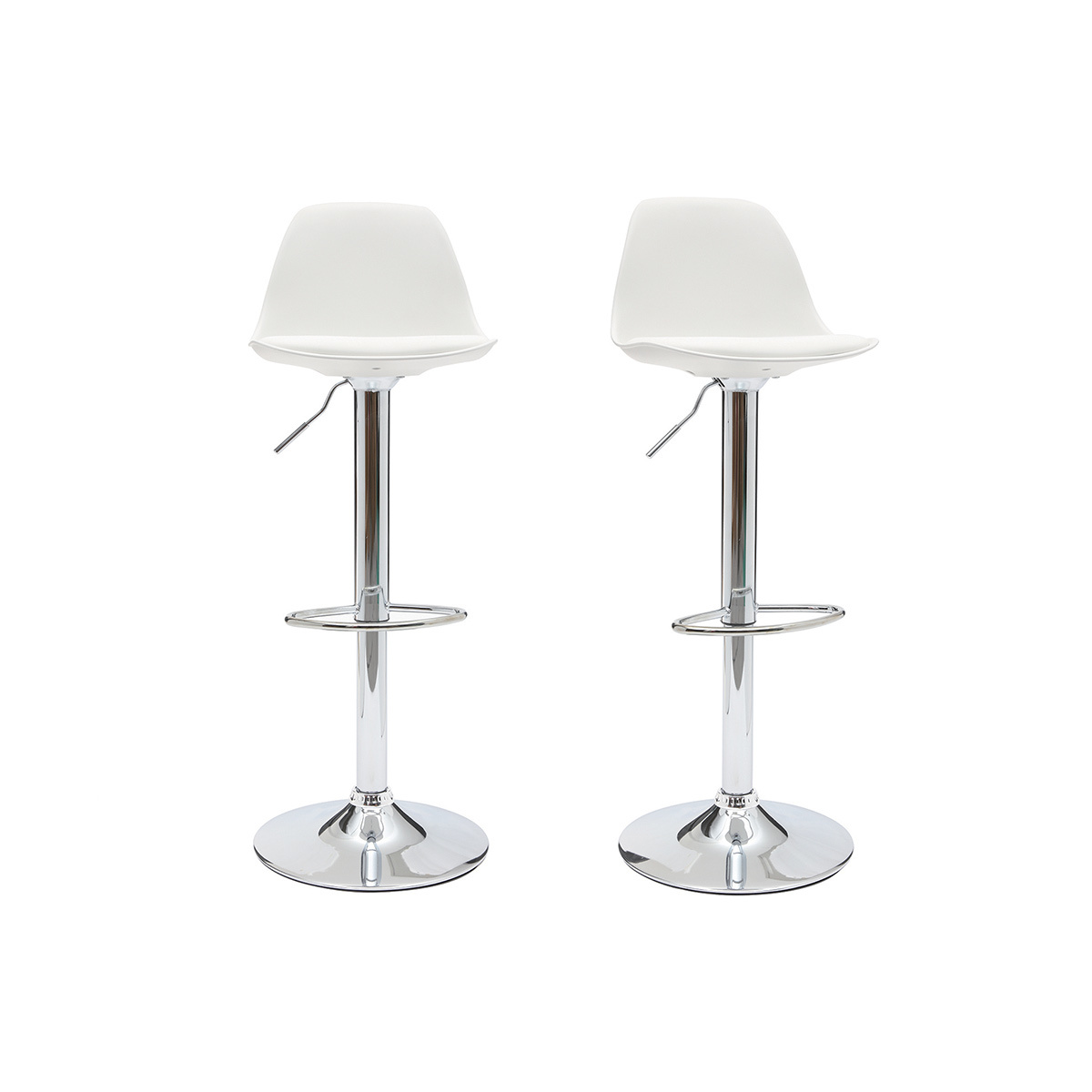 Lote de 2 taburetes de diseño blancos STEEVY