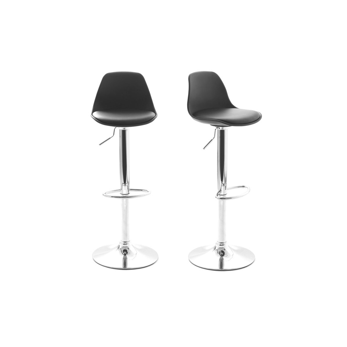 Lote de 2 taburetes de diseño negros STEEVY