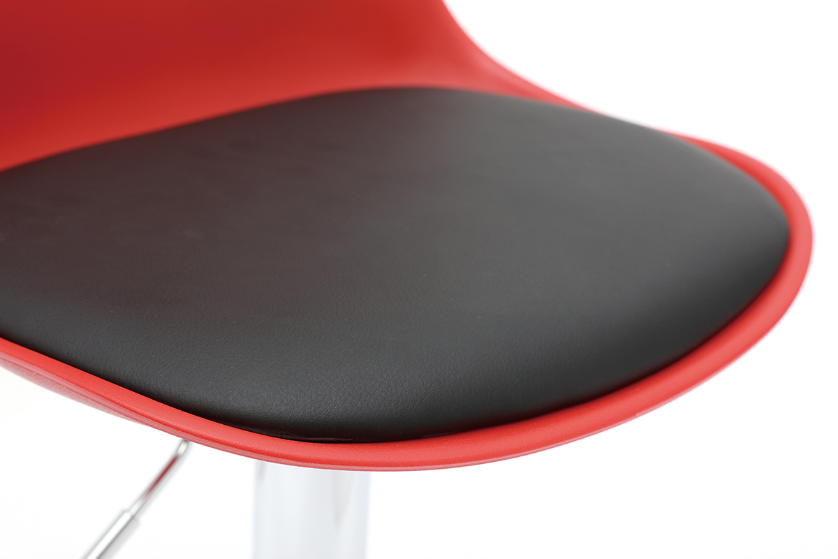 Lote de 2 taburetes de diseo rojo y negro STEEVY