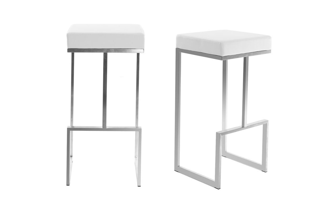 Lote de 2 taburetes diseo blanco Omicron