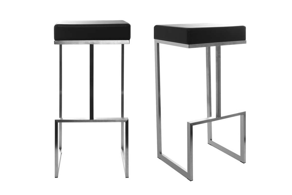 Lote de 2 taburetes diseo negro Omicron