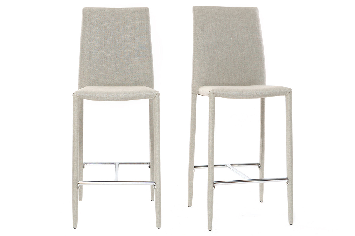 Lote de 2 taburetes modernos gris claro TALOS 