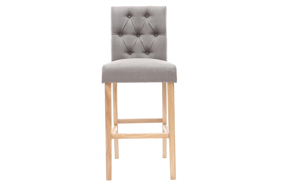 Lote de 2 taburetes/sillas de bar tejido gris claro A75cm RIVOLI