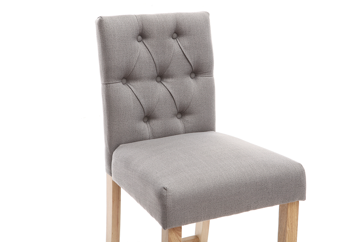 Lote de 2 taburetes/sillas de bar tejido gris claro A75cm RIVOLI