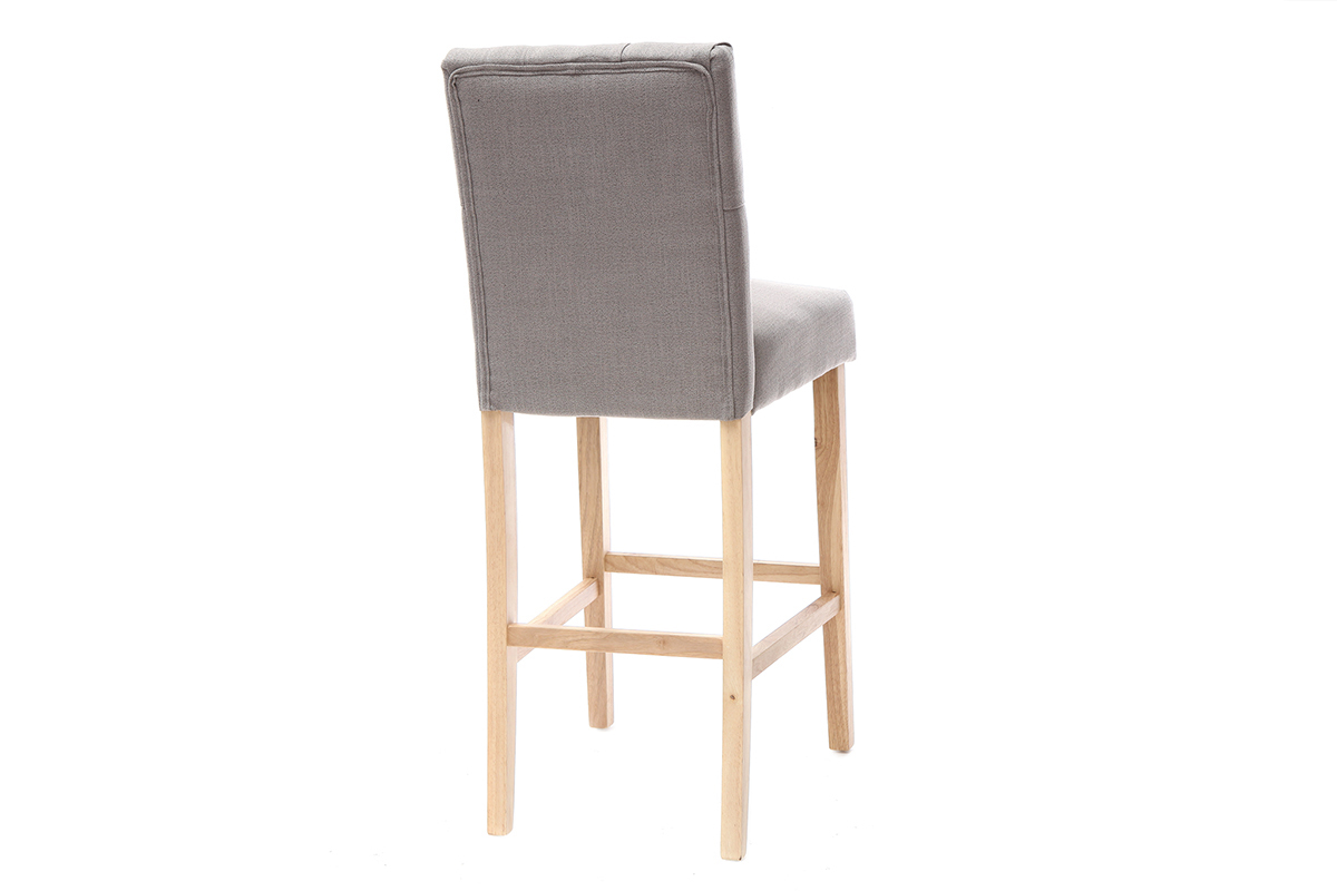Lote de 2 taburetes/sillas de bar tejido gris claro A75cm RIVOLI
